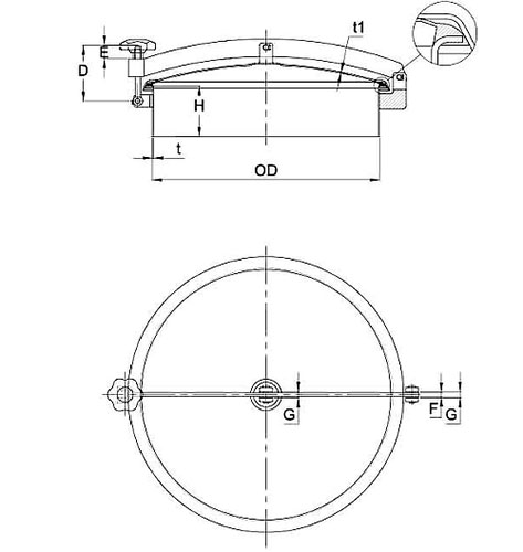 схема круглого люка из нержавейки AISI 304 (картинка)