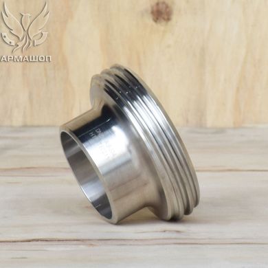 Threaded stainless steel fitting for dairy coupling DIN AISI 304 DN 40