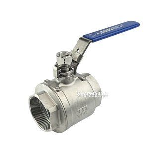 Stainless steel two-part ball valve female threaded Armaval DN 65 (2 1/2")