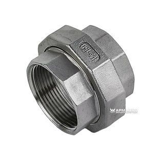 Американка прямая нержавеющая AISI 304 с В-В резьбой DN 40 (1 1/2") и прокладкой PTFE