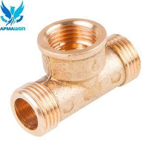 Трійник латунний різьба з-в-з DN 25 (1")