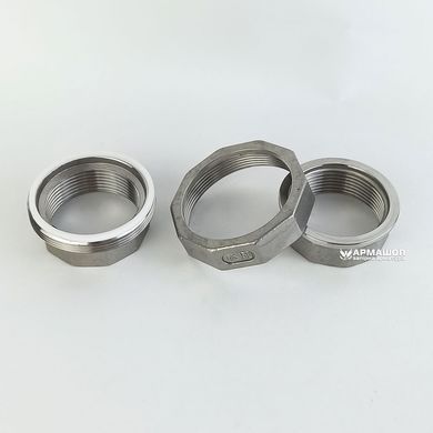 Американка прямая нержавеющая AISI 304 с В-В резьбой DN 40 (1 1/2") и прокладкой PTFE