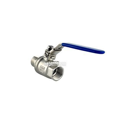 Stainless steel two-part ball valve male-female threaded Armaval DN 20 (3/4")