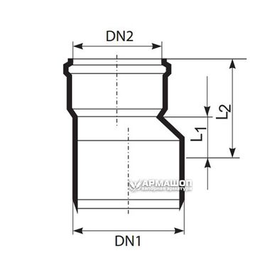 Редукция для внутренней канализации Magnaplast HTplus HTR 50/40 мм