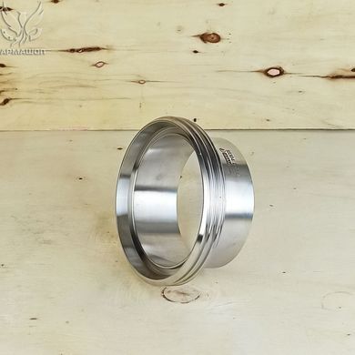 Threaded stainless steel fitting for dairy coupling DIN AISI 304 DN 100