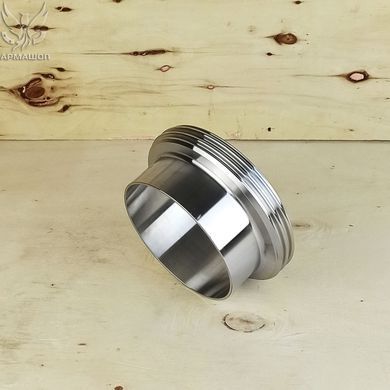 Threaded stainless steel fitting for dairy coupling DIN AISI 304 DN 100