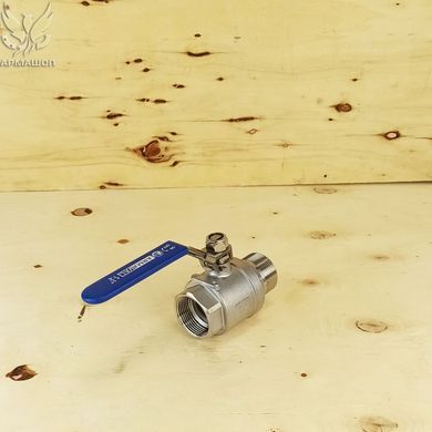 Кран шаровый нержавеющий двухсоставной муфтовый Armaval В-Н DN 32 (1 1/4")