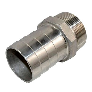 Hose barb fitting stainless steel AISI 304 with external thread DN 15x15