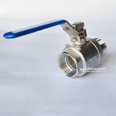 Ball valve stainless two-part DN 40 (1 1/2")