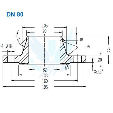 Фланець комірцевий нержавіючий AISI 304 DN 80 (90) PN 16