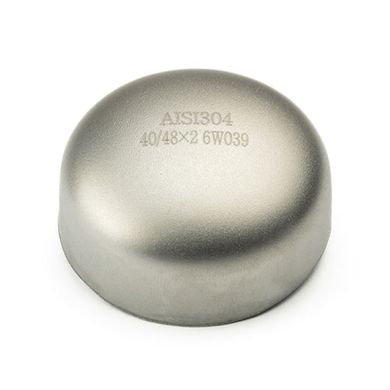 Stainless steel elliptical cap AISI 304 DN 40 (48x2)