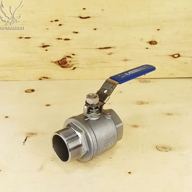 Кран шаровый нержавеющий двухсоставной муфтовый Armaval В-Н DN 50 (2")
