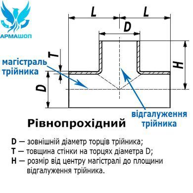 Трійник нержавіючий приварний полірований DIN AISI 304 DN 15 (18x1,5)