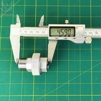 Американка пряма нержавіюча AISI 304 з В-З різьбою DN 15 (1/2") і прокладкою PTFE