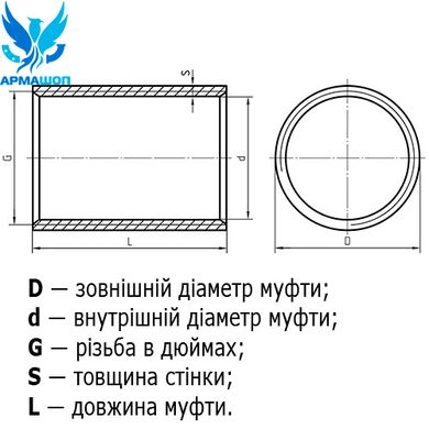 Coupling stainless steel AISI 304 DN 8 (1/4")