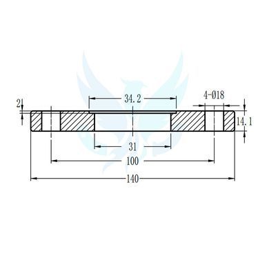 Flange flat stainless DIN 2576 DN 32 (34) PN 10