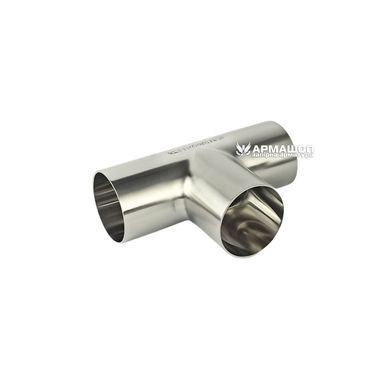 Тройник нержавеющий приварной полированный DIN AISI 304 DN 50 (52x1,5)