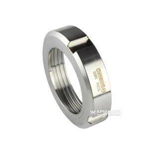 Stainless slotted nut for dairy coupling DIN AISI 304 DN 50