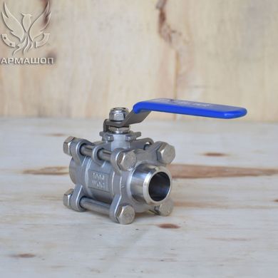 Ball valve stainless three-part welded AISI 304 DN 15
