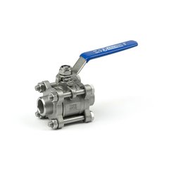 Ball valve stainless three-part welded AISI 304 Armaval DN 20