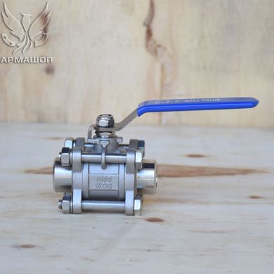 Ball valve stainless three-part welded AISI 304 DN 20