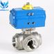 Valve ball three-way T-shaped stainless Genebre 2041 DN 15/10 with pneumatic drive GNP 14 photo 1