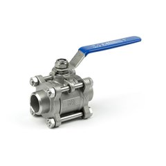 Ball valve stainless three-part welded AISI 304 Armaval DN 25