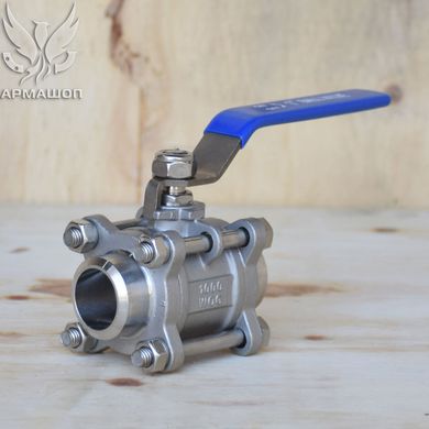 Ball valve stainless three-part welded AISI 304 DN 25