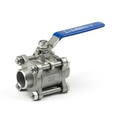 Ball valve stainless three-part welded AISI 304 Armaval DN 32