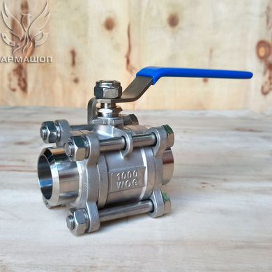 Ball valve stainless three-part welded AISI 304 DN 32