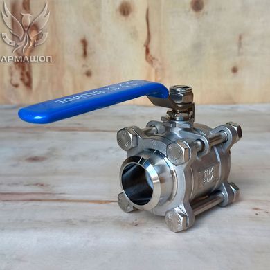 Ball valve stainless three-part welded AISI 304 DN 32