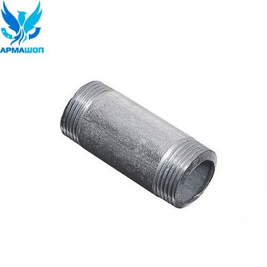 Steel nipple pipe short zinc plated with external thread DN 32 (1 1/4")