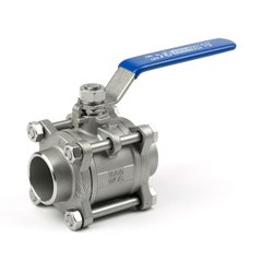 Ball valve stainless three-part welded AISI 304 Armaval DN 40