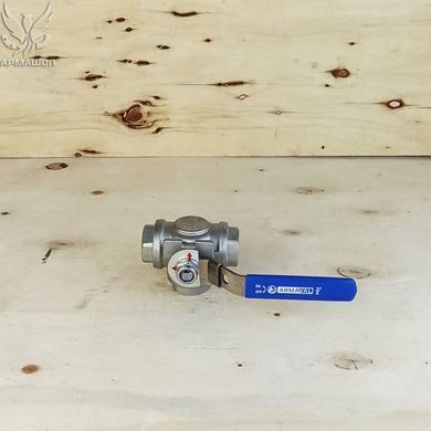 Ball valve three-way L-shaped stainless Armaval DN 20 (3/4")