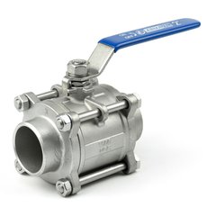 Ball valve stainless three-part welded AISI 304 Armaval DN 50