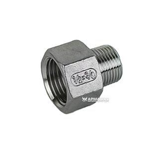 Перехідник різьбовий нержавіючий AISI 304 DN 15врx10зр (1/2"x3/8")