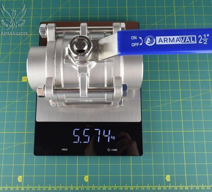 Кран шаровый нержавеющий трехсоставной приварной AISI 304 Armaval DN 65