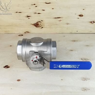 Кран трехходовой L-образный нержавеющий Armaval DN 50 (2")