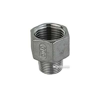 Перехідник різьбовий нержавіючий AISI 304 DN 20врx15зр (3/4"x1/2")