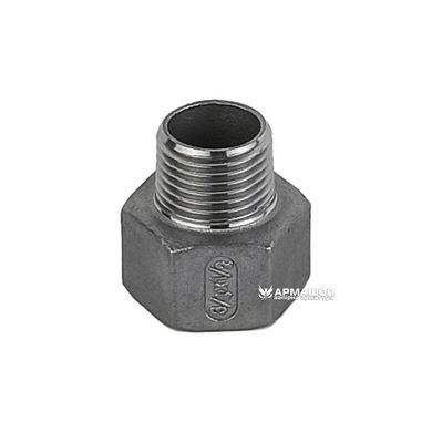 Перехідник різьбовий нержавіючий AISI 304 DN 20врx15зр (3/4"x1/2")