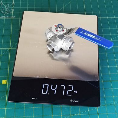 Кран трехходовой T-образный нержавеющий Armaval DN 15 (1/2")