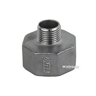 Перехідник різьбовий нержавіючий AISI 304 DN 32врx15зр (1 1/4"x1/2")