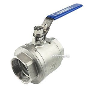 Stainless steel two-part ball valve female threaded Armaval DN 80 (3")