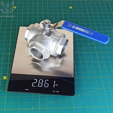 Кран трехходовой T-образный нержавеющий Armaval DN 40 (1 1/2")