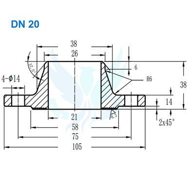 Фланець комірцевий нержавіючий AISI 304 DN 20 (26) PN 16