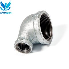 Zinc-plated cast iron reducing elbow DN 20x15