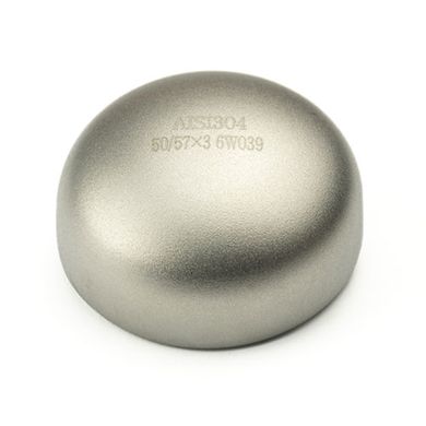 Stainless steel elliptical cap AISI 304 DN 50 (57x3)
