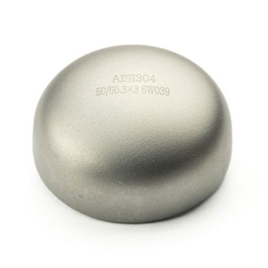 Stainless steel elliptical cap AISI 304 DN 50 (60,3x3)
