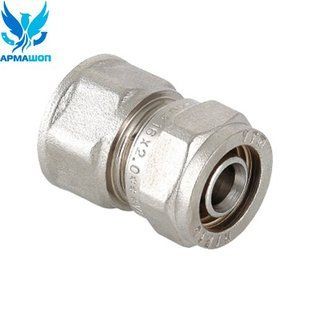 Муфта соединительная латунная обжимная Valtec Vtm 302 Ду 20x1/2"